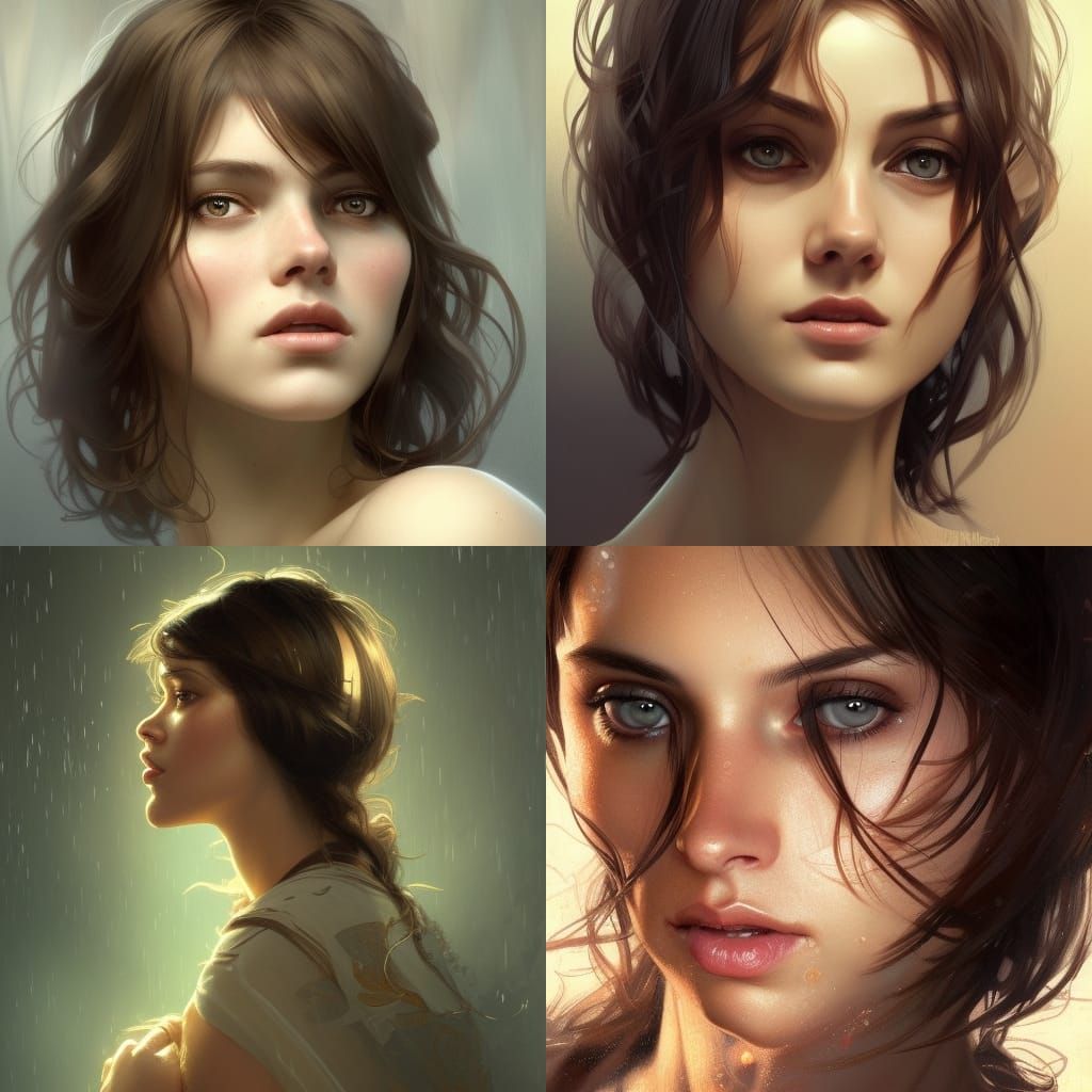 Hyperdetailed Portrait of a Woman in Art Nouveau Style