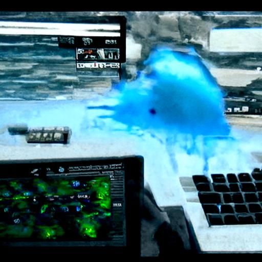 Surreal Liquid Spill on War Footage