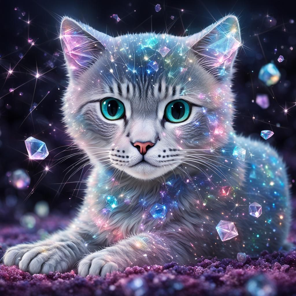 Crystal Cat Digital Art
