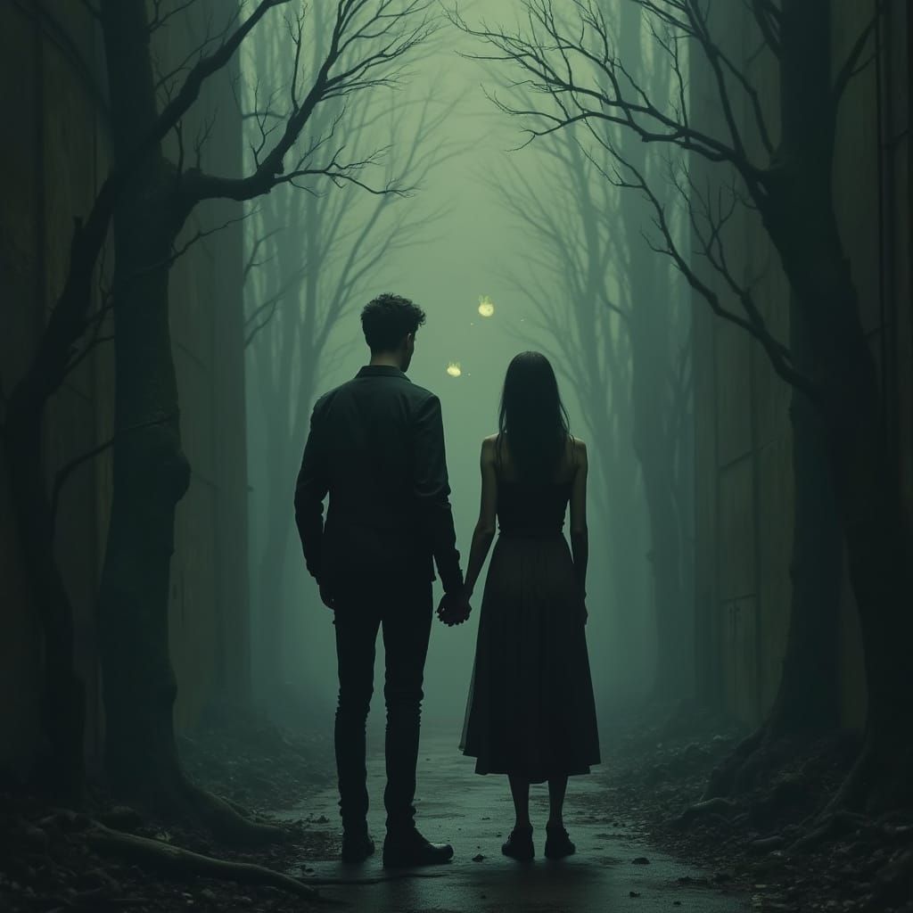 Ethereal Conversation Bubbles Emerge in Dark Stillness