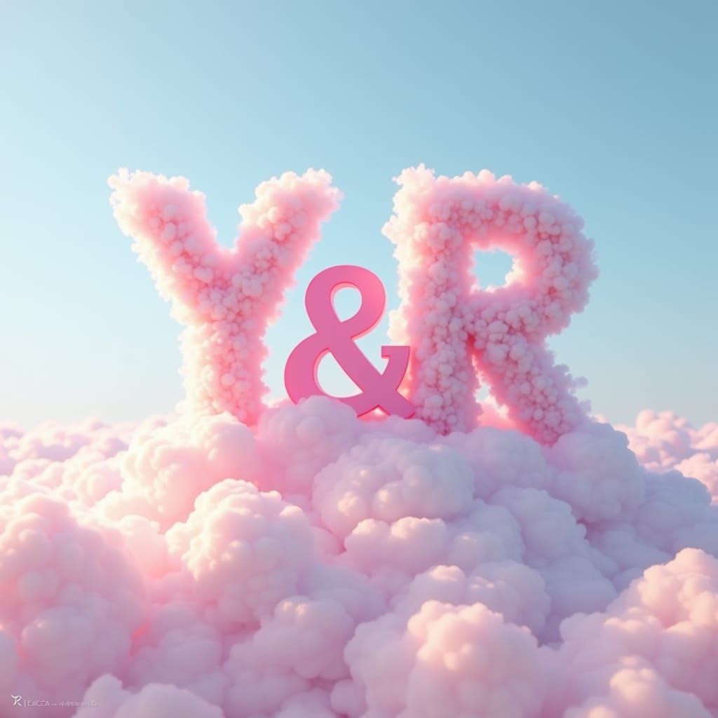 Rose Clouds Form Letters Y&R in Dreamlike Sky