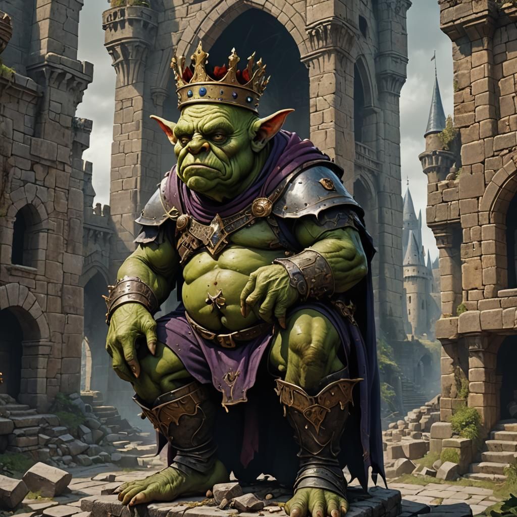 Disgusting Goblin King in D&D Style Art