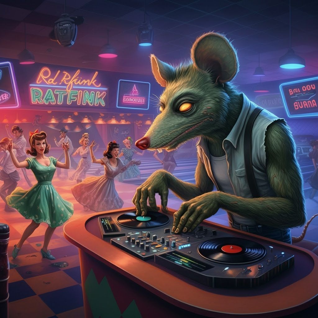 Ratfink Monster DJ at Retro Bowling Alley