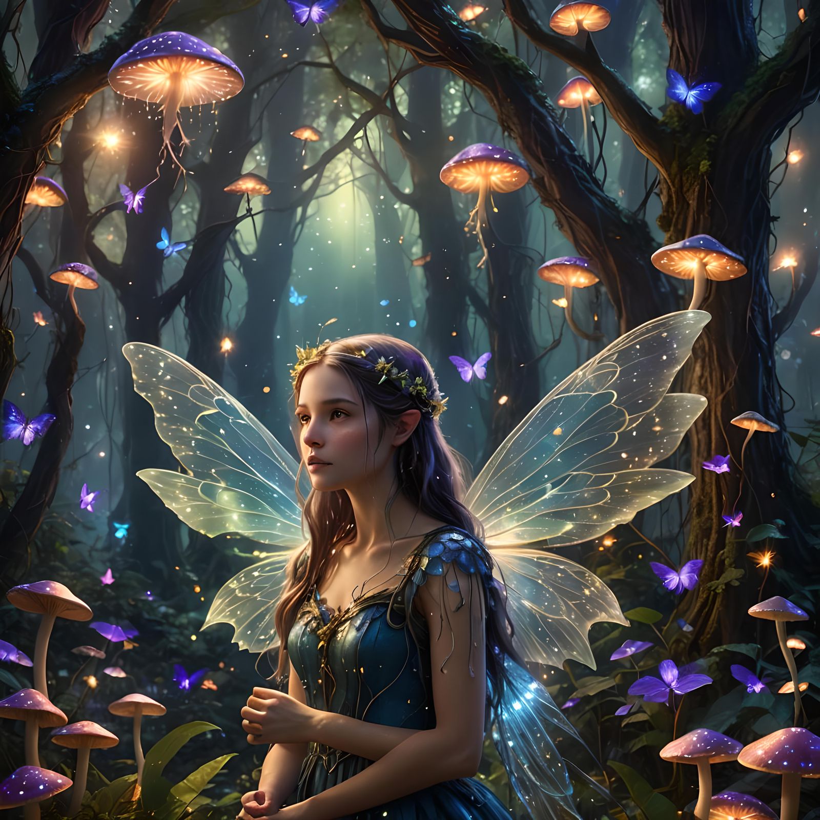 Detailed Fairy Matte Painting in Deep Color