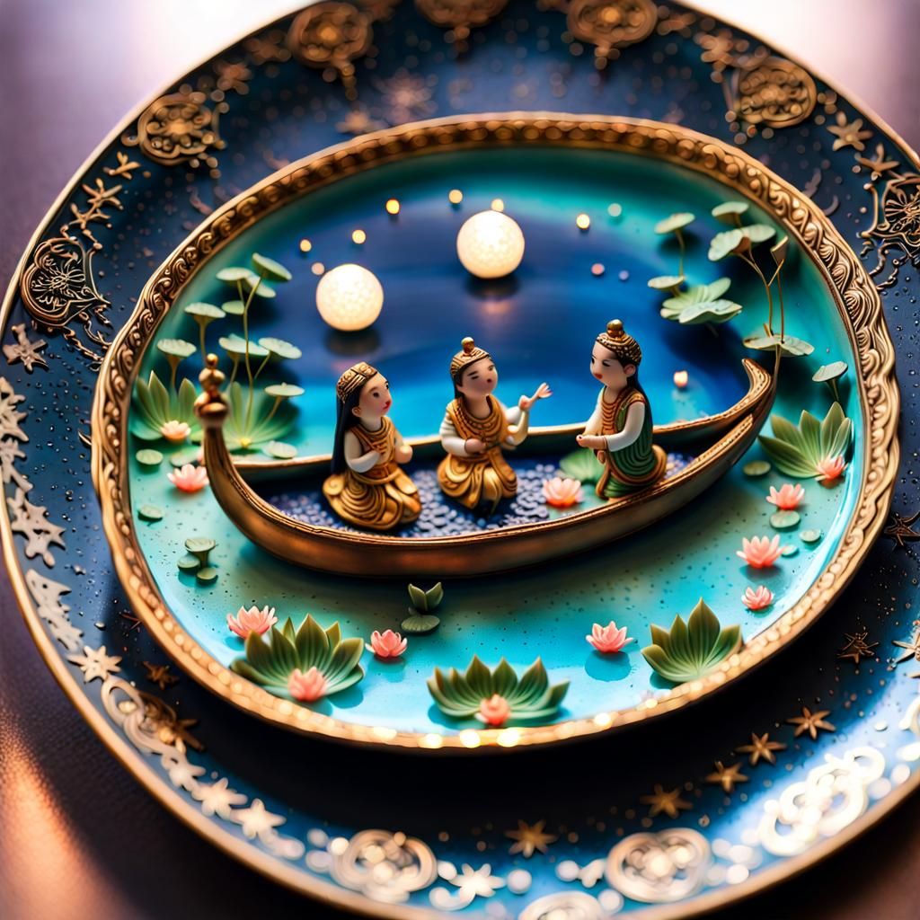 Detailed Microcosm Diorama with Miniature People