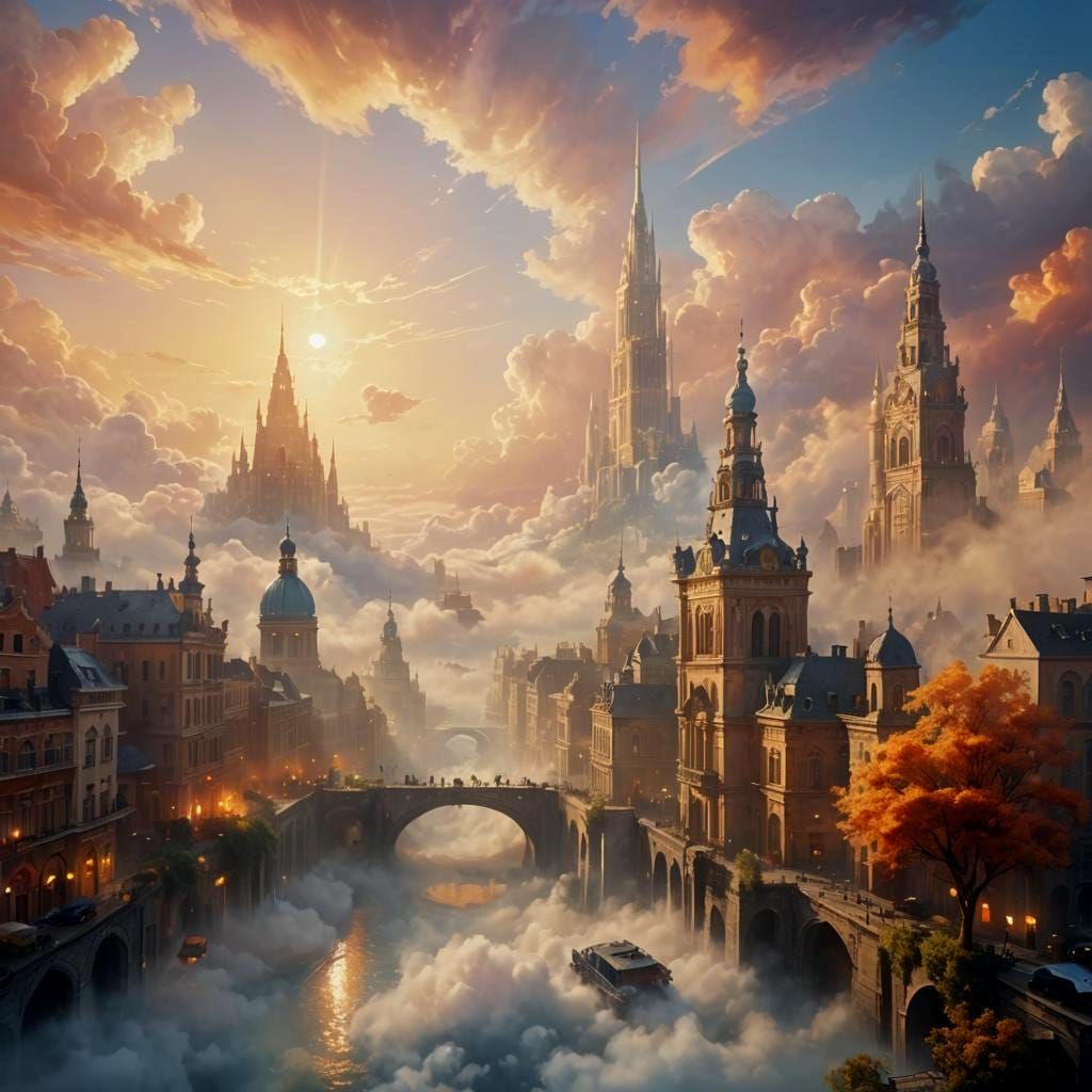 Futuristic City in the Sky