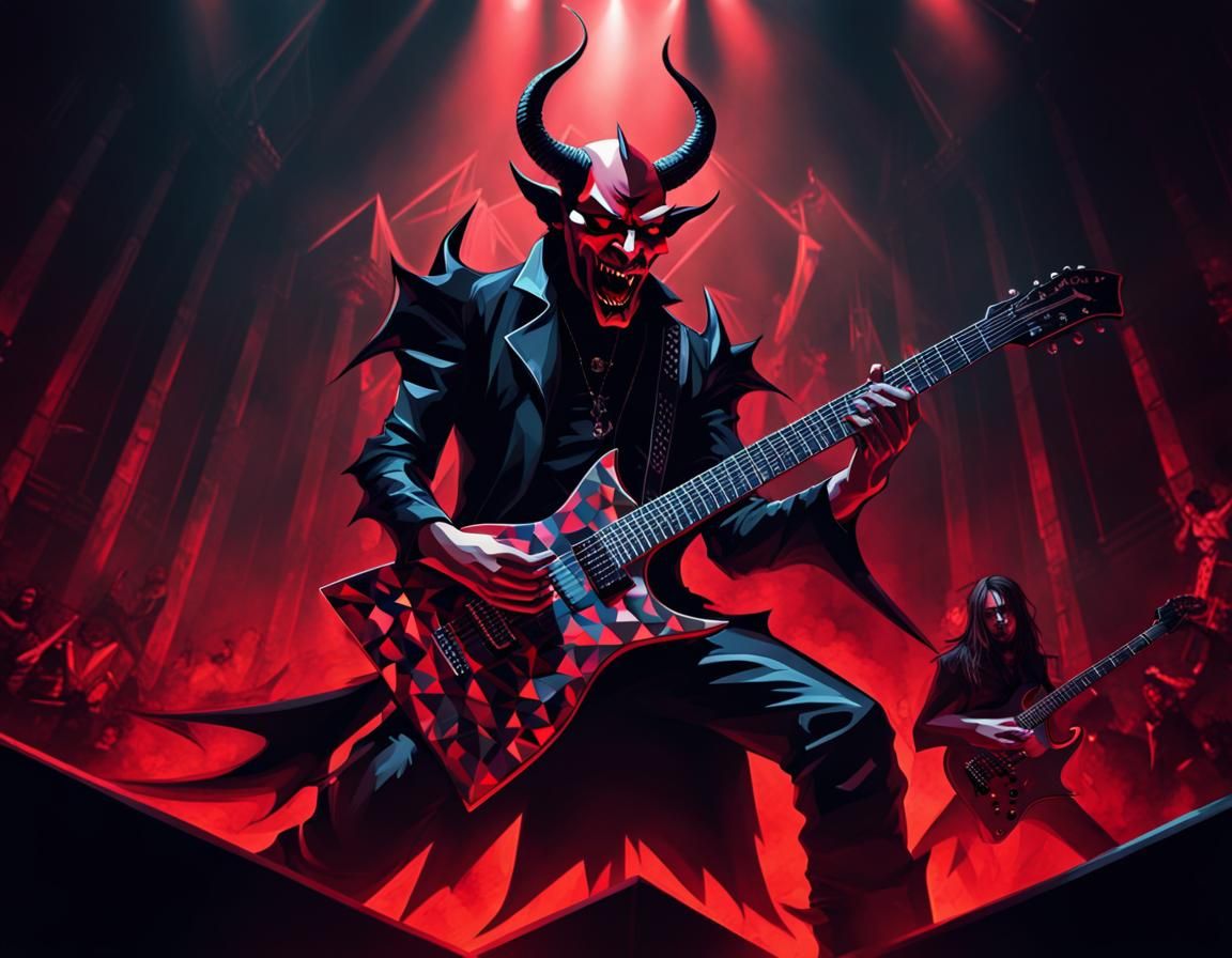 Devil's Heavy Metal Concert in Gothic Digital Art