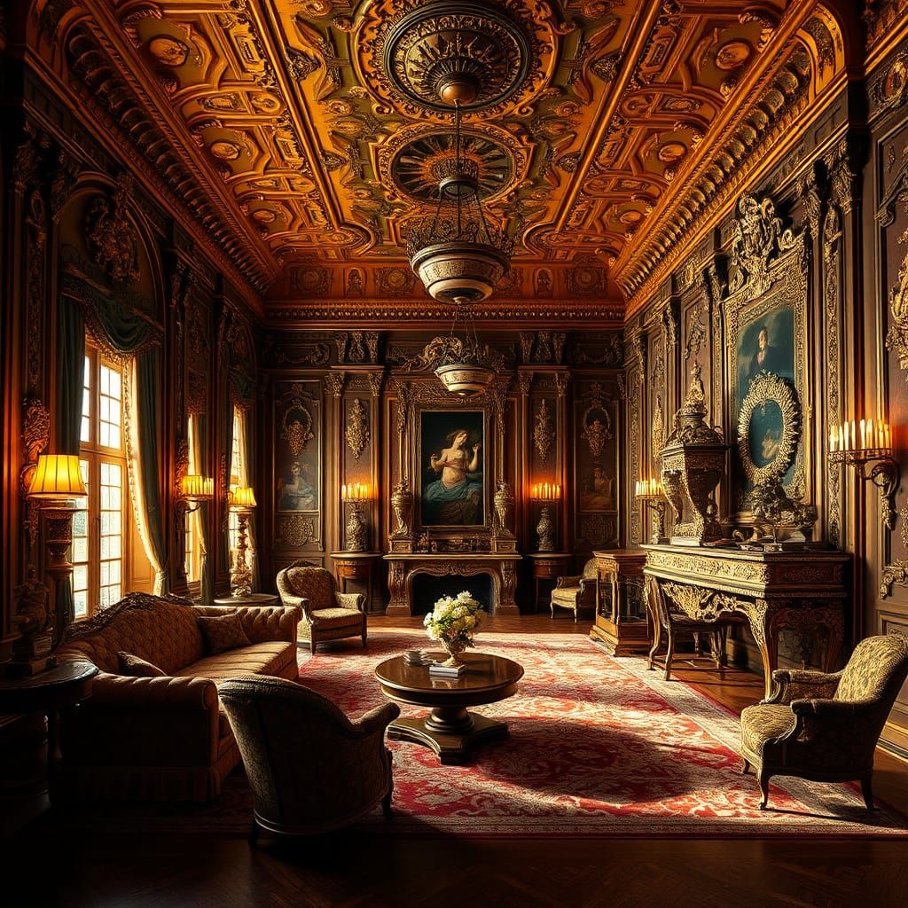 Opulent Interior Inspired by Rococo Art