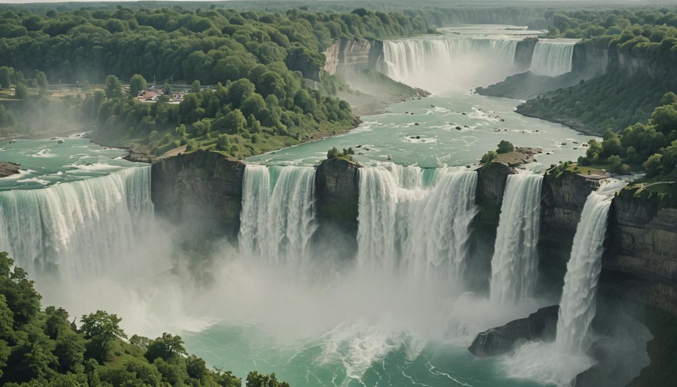 Hyperrealistic Niagara Falls in Cinematic Anime Style