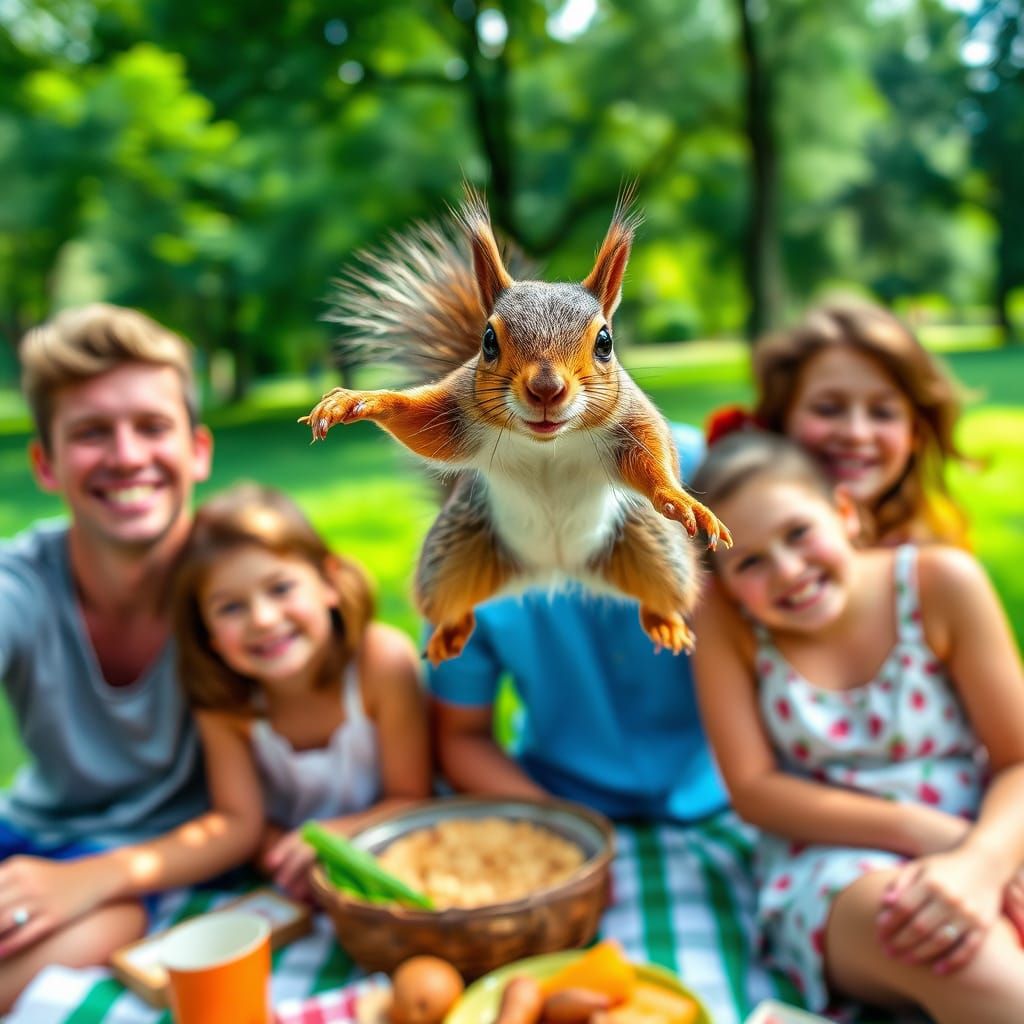Photobombing squirrel