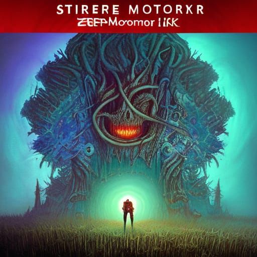 Fiery Dystopian Portrait in Horror Style