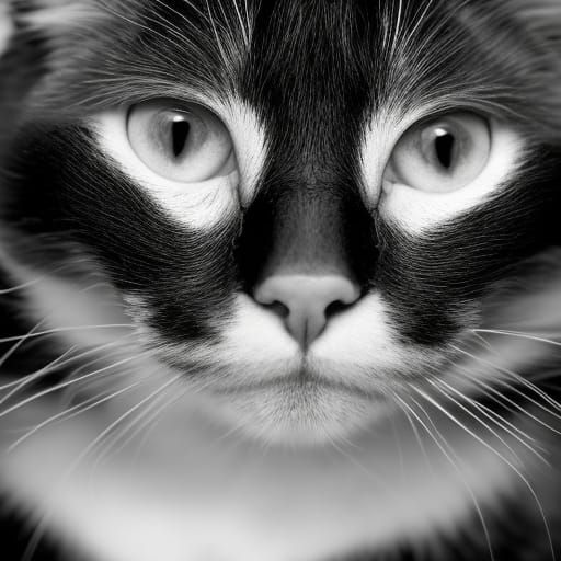 Striking Black and White Cat Portrait