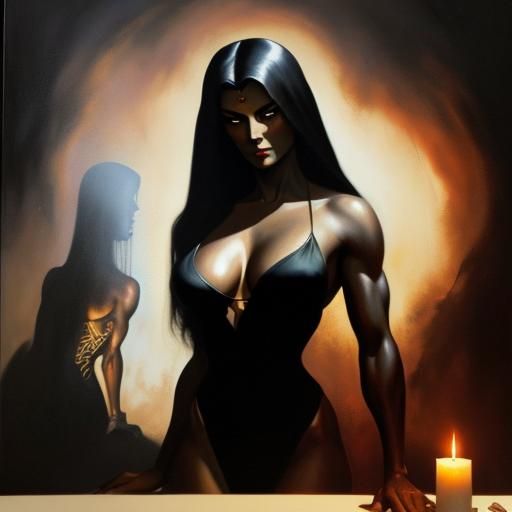 Dark Fantasy: Candlelight in an Oil Painting