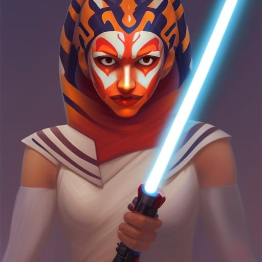 Ahsoka Tano Portrait with Lightsabers