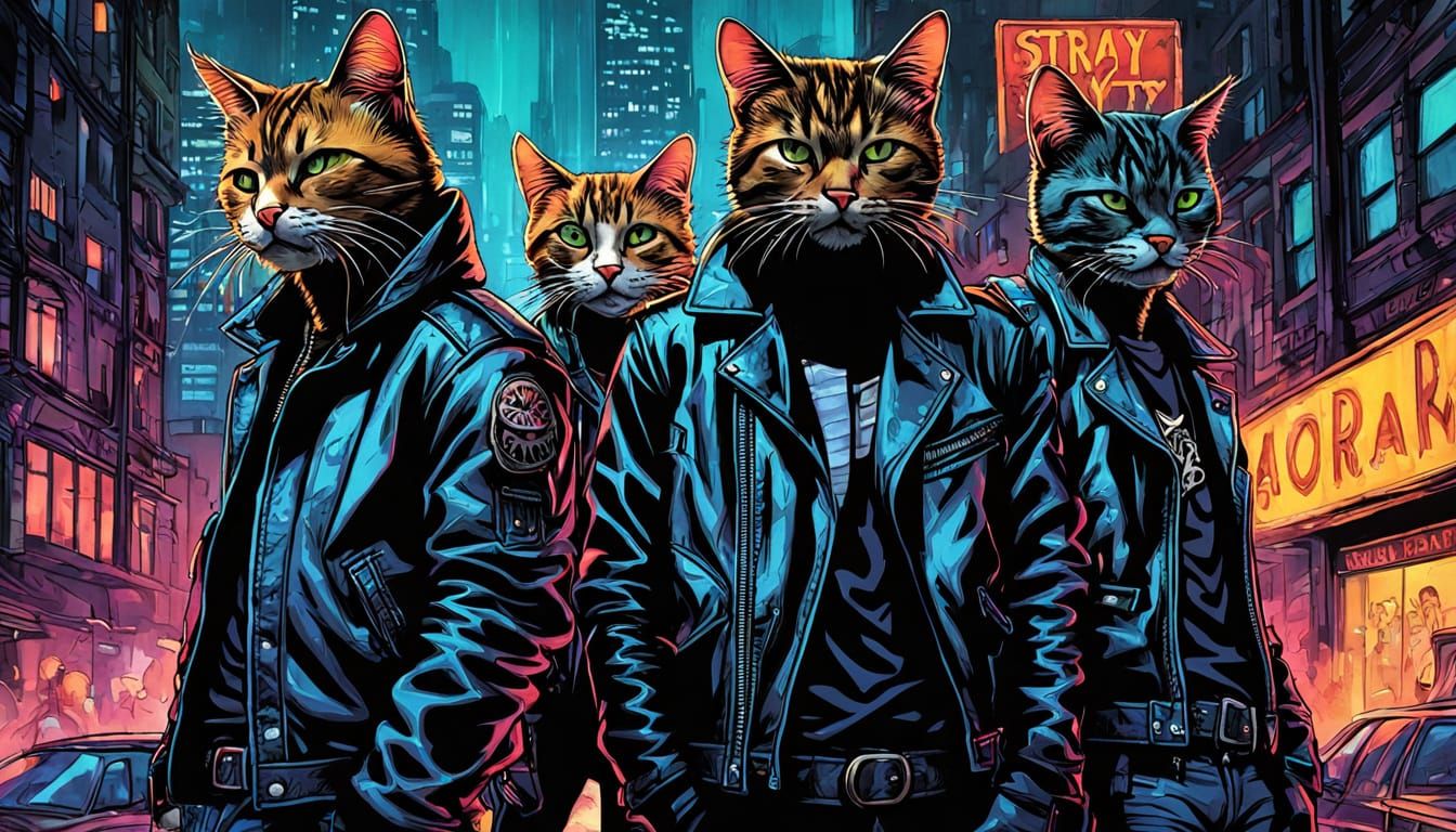Stray Cats Gang in Gotham: Comic Book Art