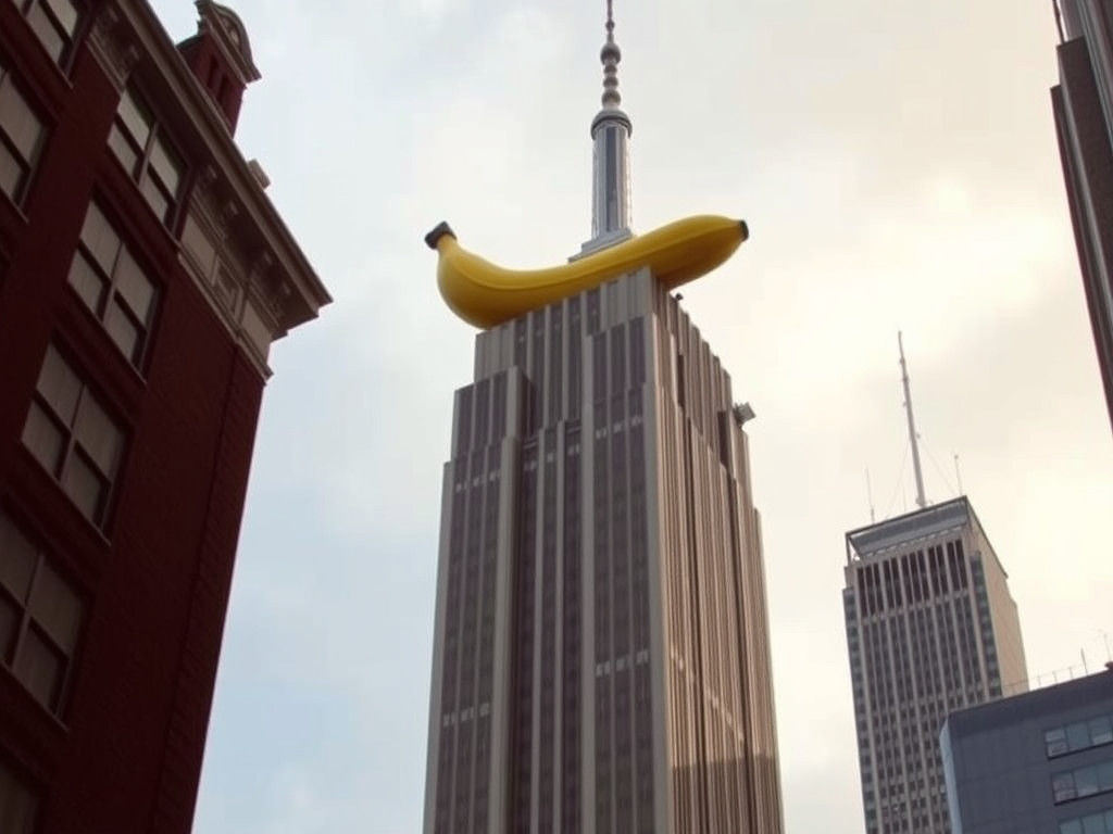 (Giant banana on top of the Empire States Building:1.5)
