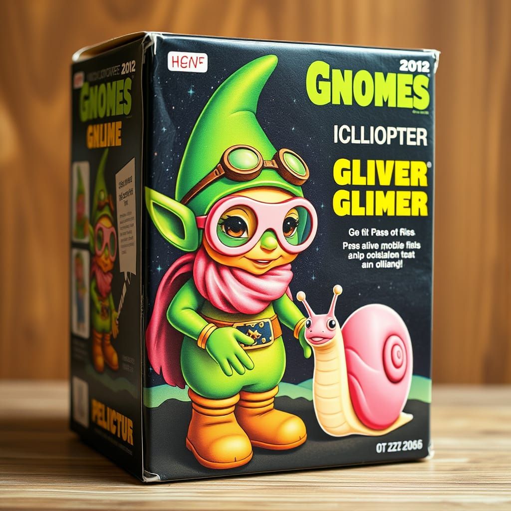 Retro Sci-Fi Alien Gnome Collectible Figure Box Art