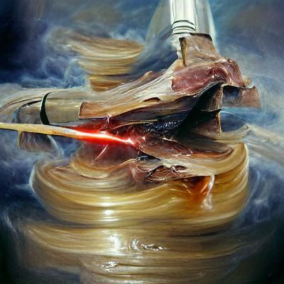 Jedi Unleashes Force Lightning as Oil Painting