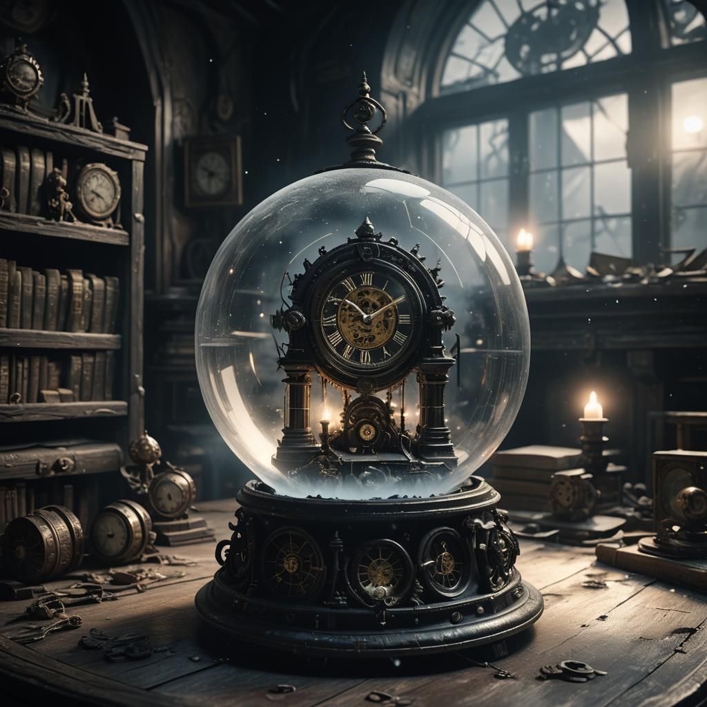 Clockwork Globe: Dark Fantasy 3D Anime Art