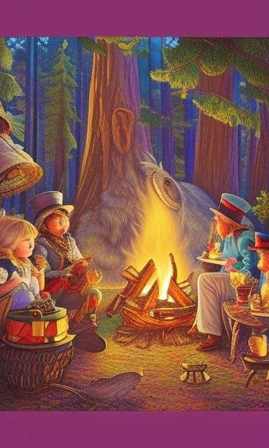 Whimsical Alice in Wonderland Campfire Tea Party