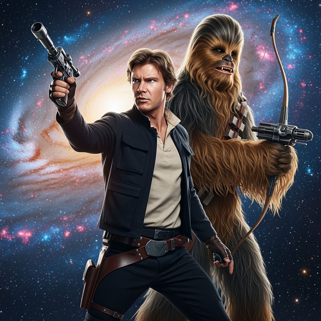 Han Solo and Chewbacca Ready for Battle