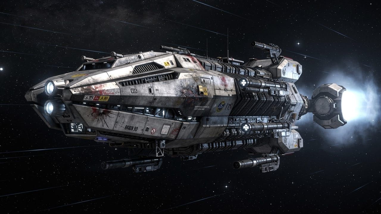 Gritty Sci-Fi Gunship in Photo Realistic Concept Art Style