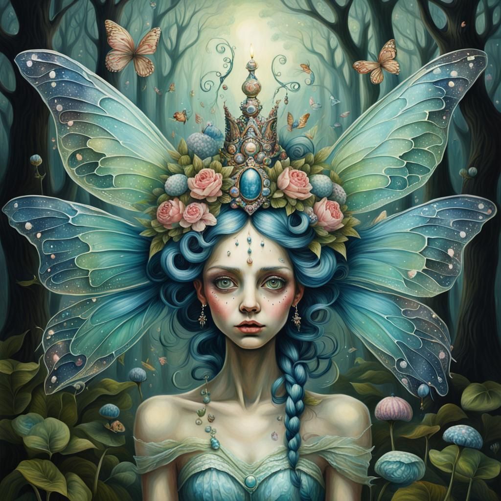 Massurrealist Fairy Queen in Whimsical Style