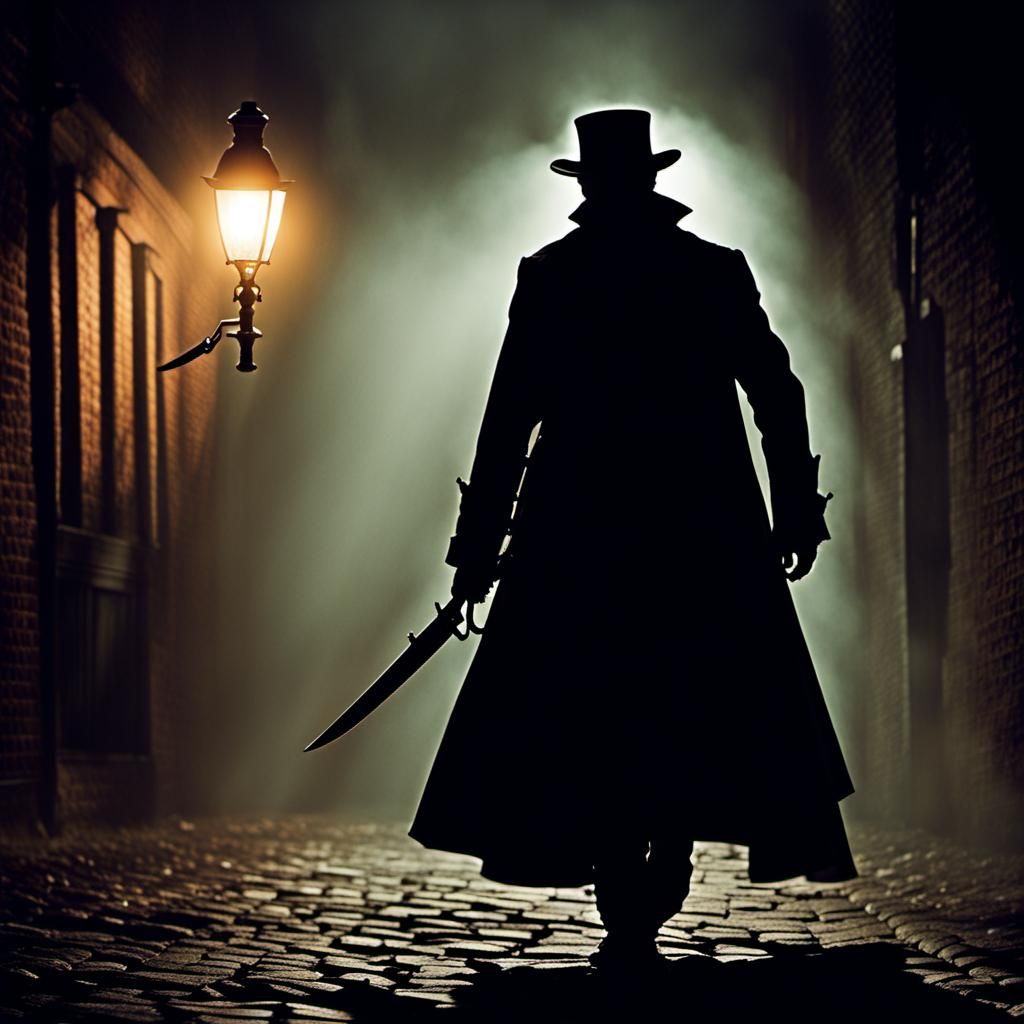 Mysterious Man Silhouette in Gothic Horror Style