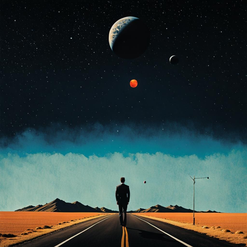 Distant Landscape in Joe Webb Collage Style