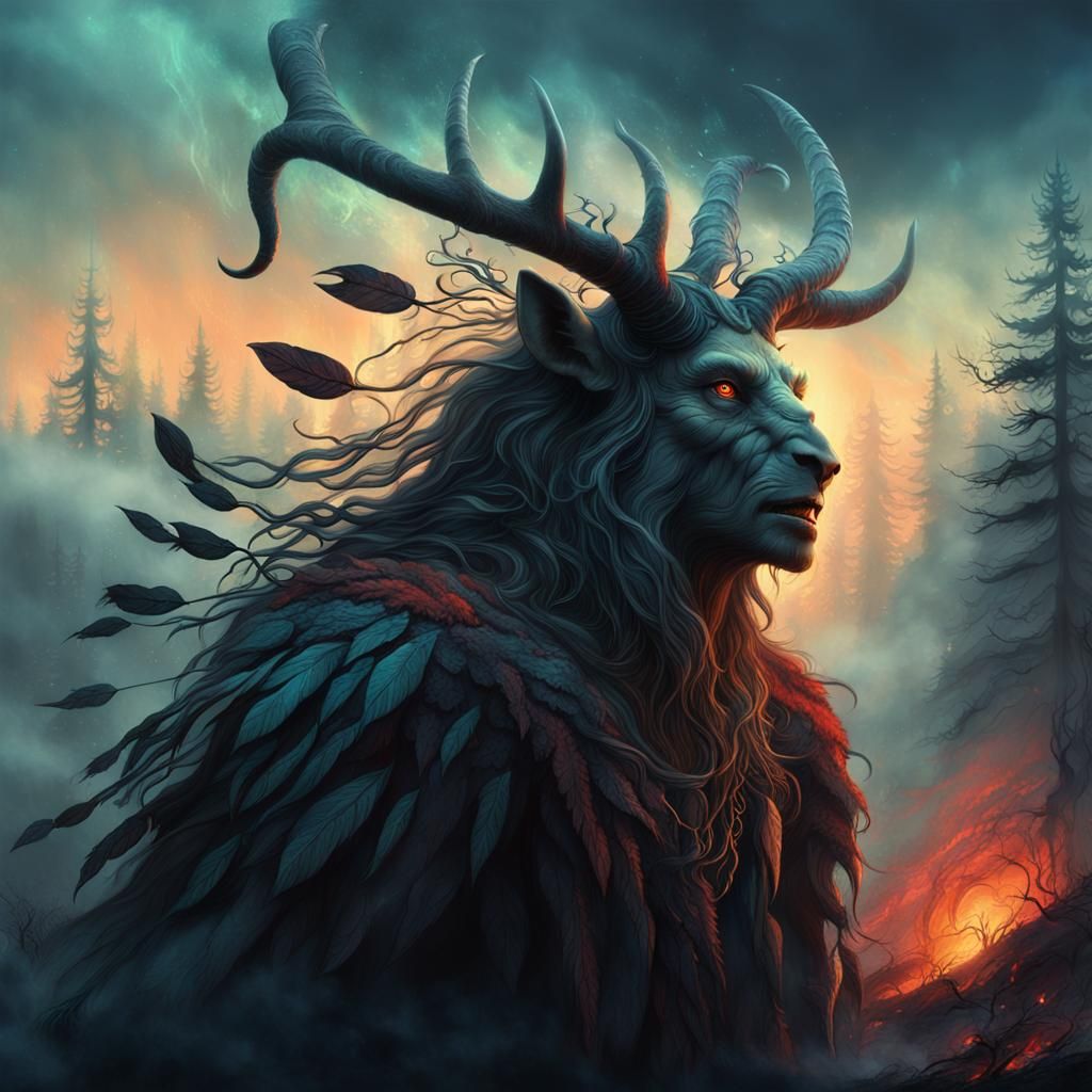 Mystical Forest Spirit in Digital Matte Painting