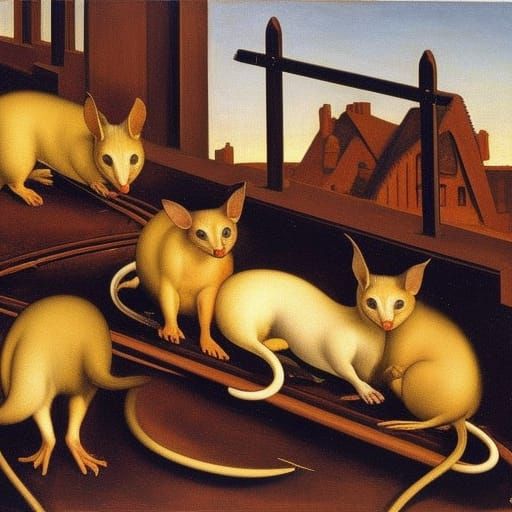 Desolate Train Interior in Classical Painting Style