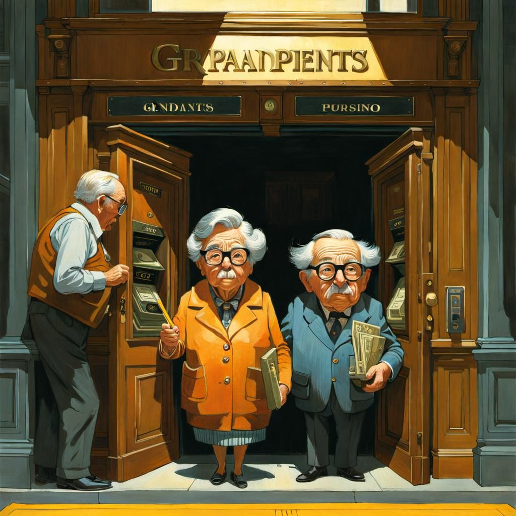 Grandparents as Pencils Robbing a Bank, Pixar Style