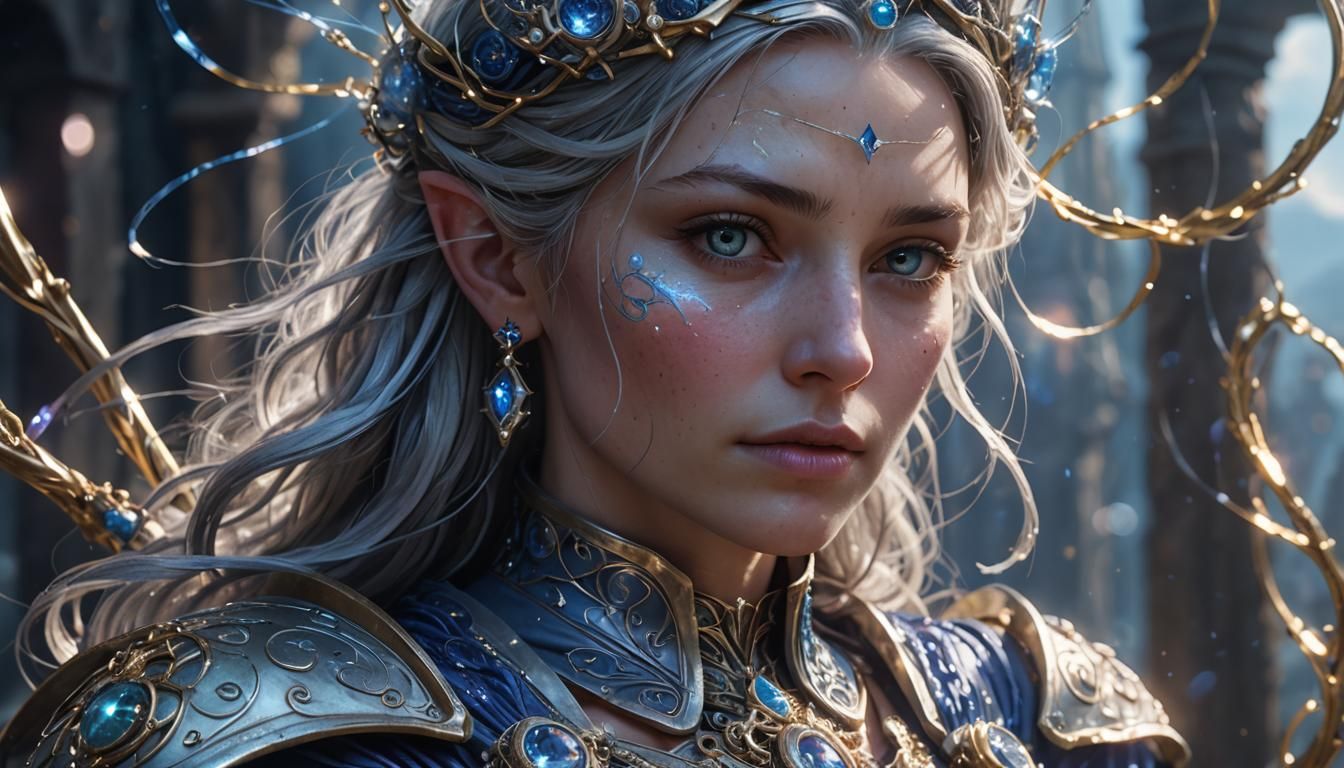 Seraphine, Keeper of Secrets, in Hyper-Realistic Portrait