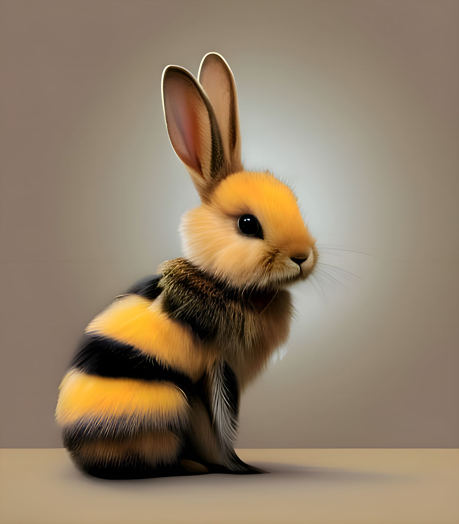 Adorable Honeybee Bunny: Fantasy Pet Portrait