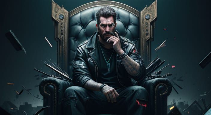 Big Zahhhh on Throne: Gritty Urban Digital Art