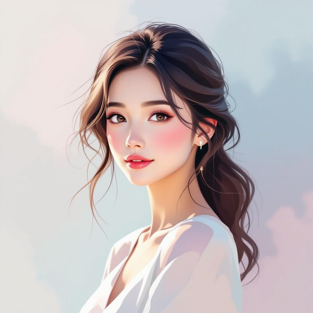 Pastel Watercolor Background with Soft, Dreamy Light