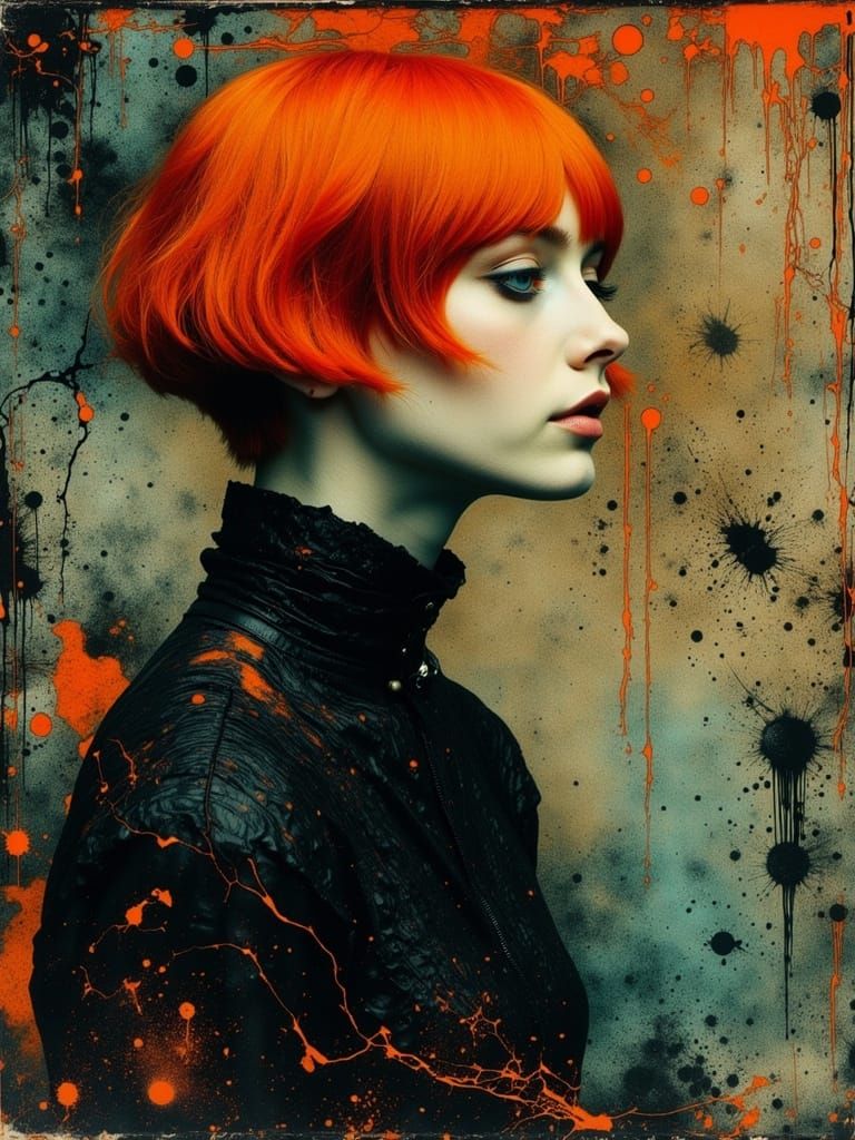 Gothic Abstract Portrait of a Melancholic Woman