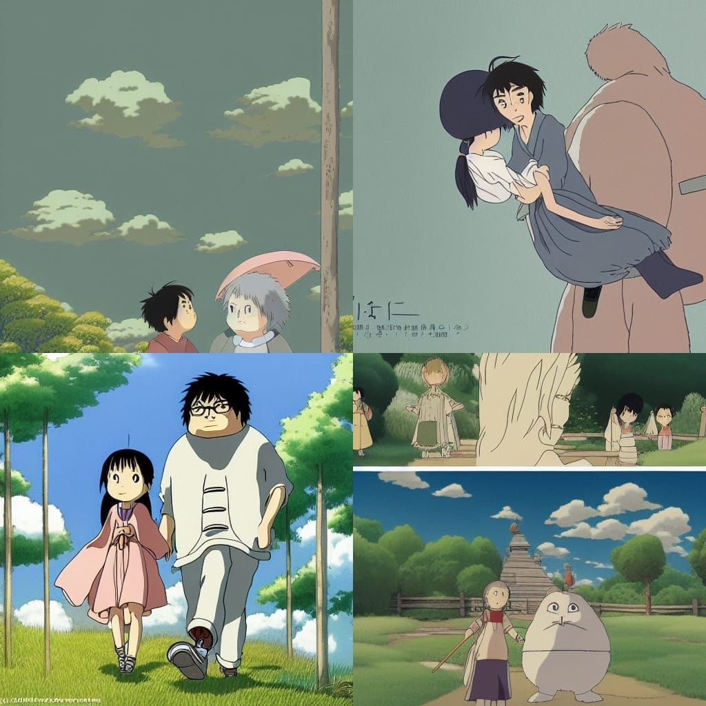 Romantic Anime Scene in Studio Ghibli Style