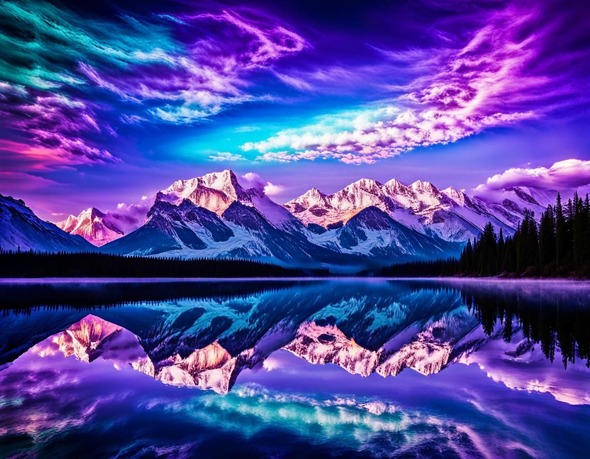 Enchanting Iridescent Landscape with Shifting Colors