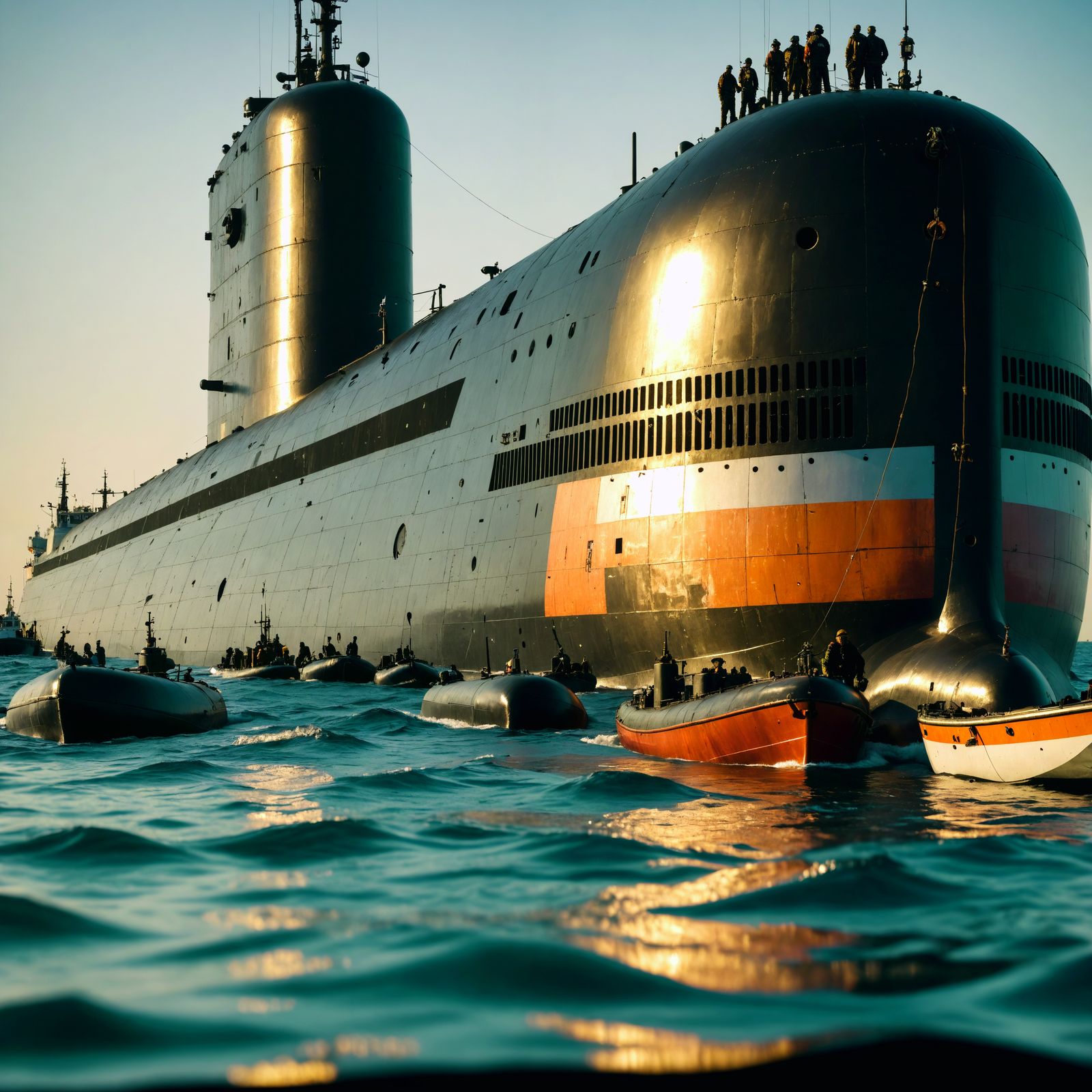 Colossal Submarine Ascends from the Deep Sea