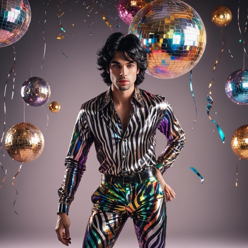 Rainbow Disco Ball Pants in Vibrant Fantasy Art