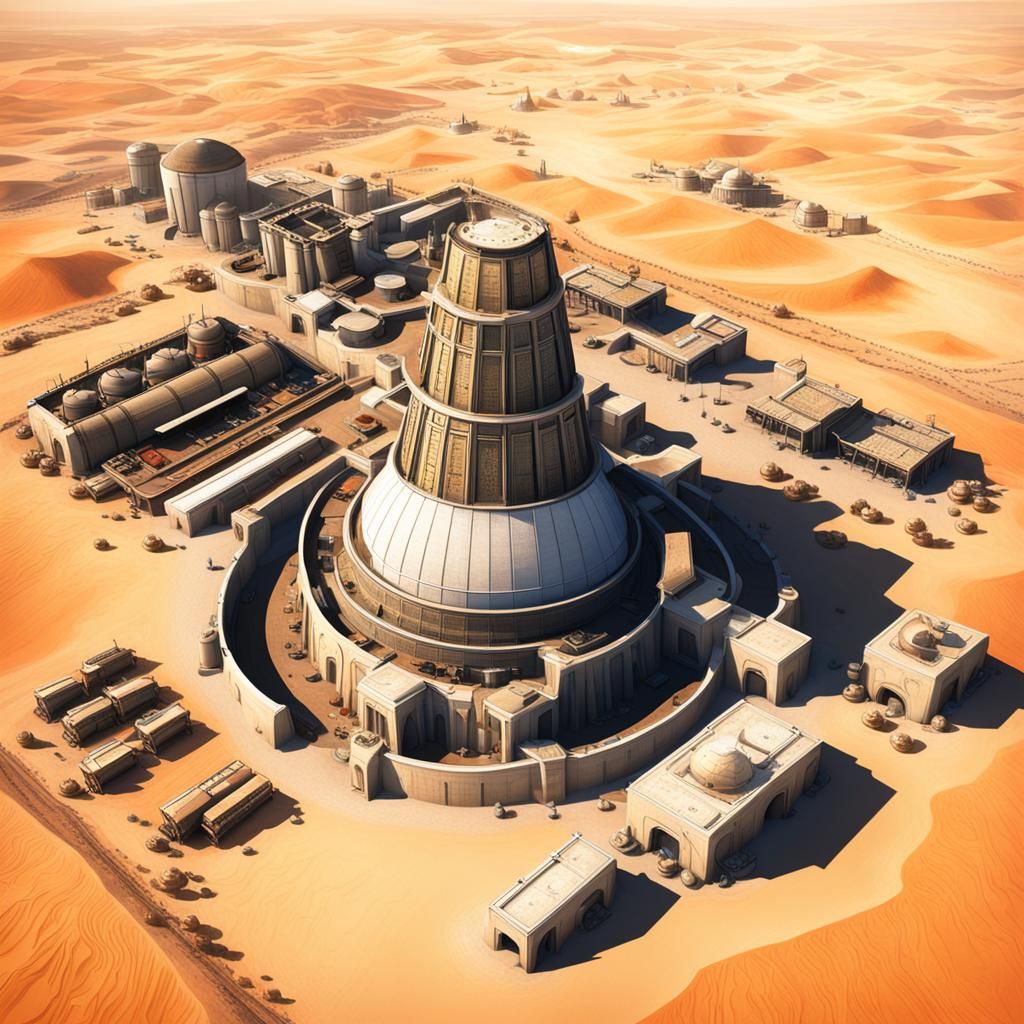 Arrakeen Spice Refinery on Desert Planet Arrakis