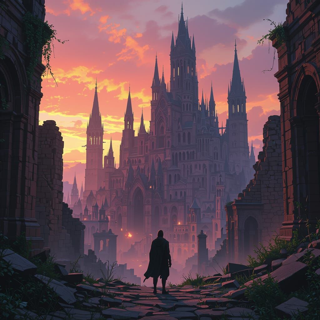 Redemption in Ruined City: Matte Painting Style