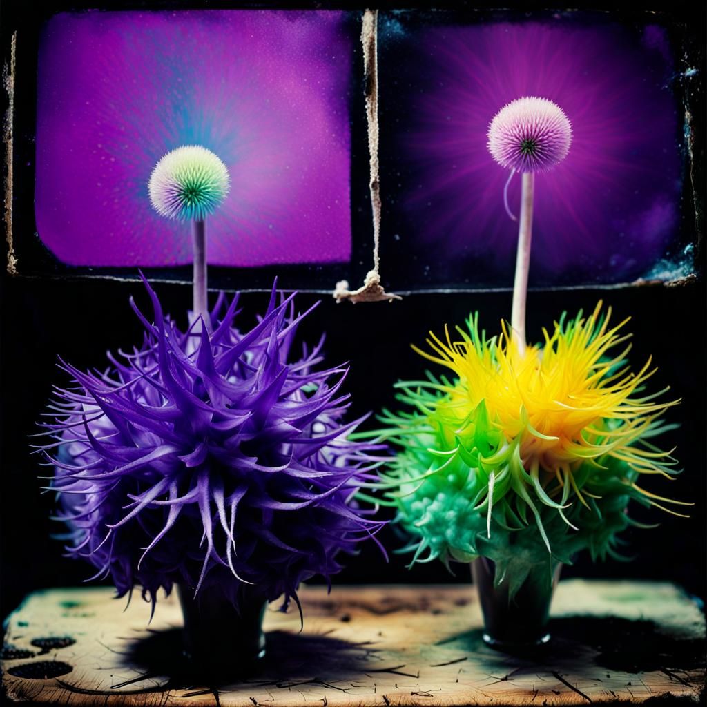 Violets Screaming in Apocalyptic Vintage Photograph