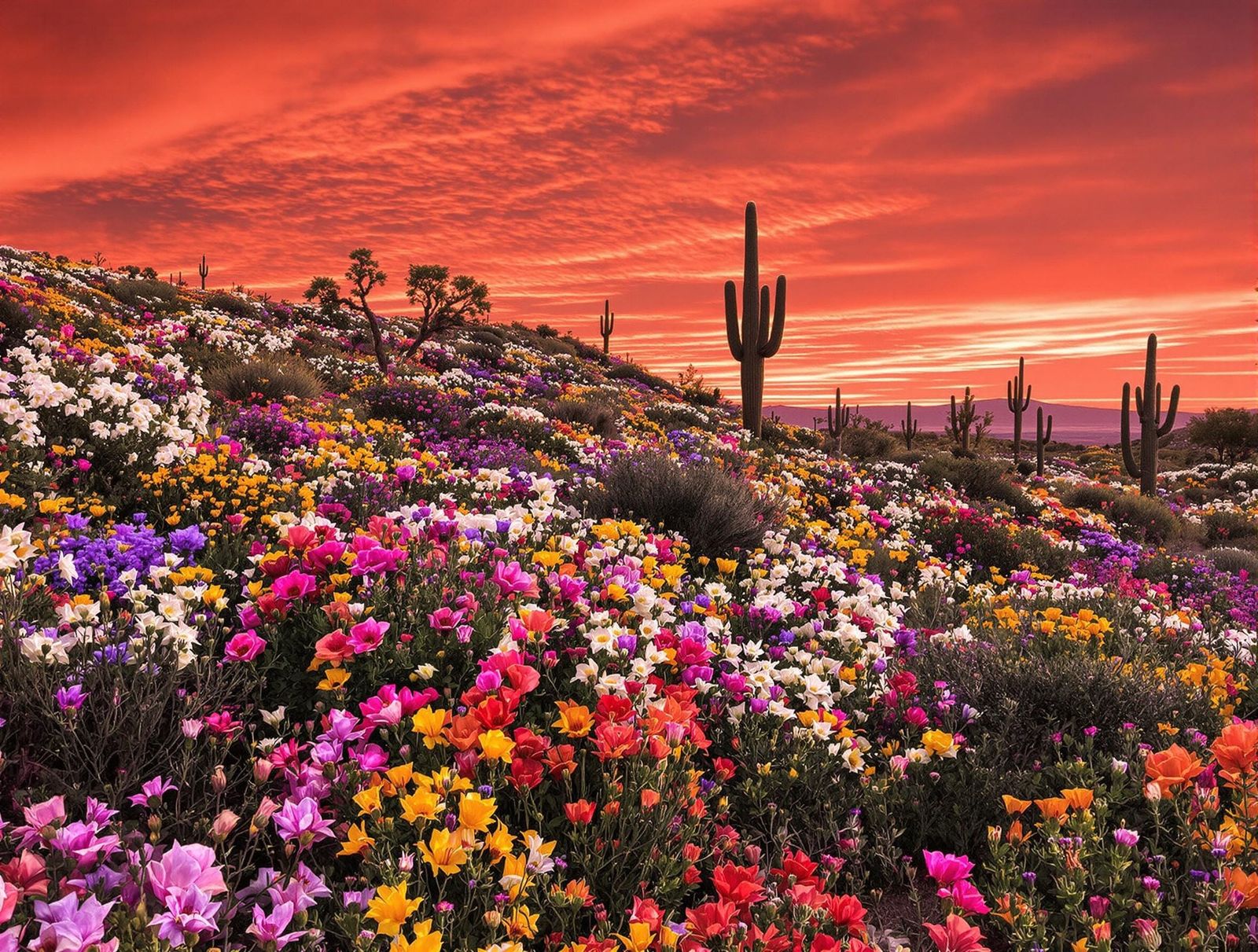 Sonoran Desert Superbloom in Vibrant Colors