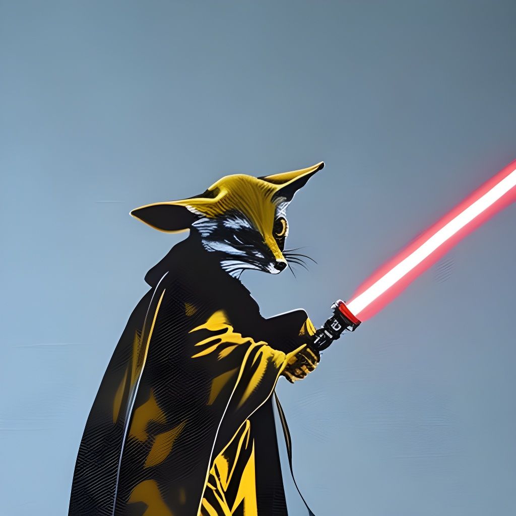 Fennec Fox Jedi Knight in Graffiti Art Style