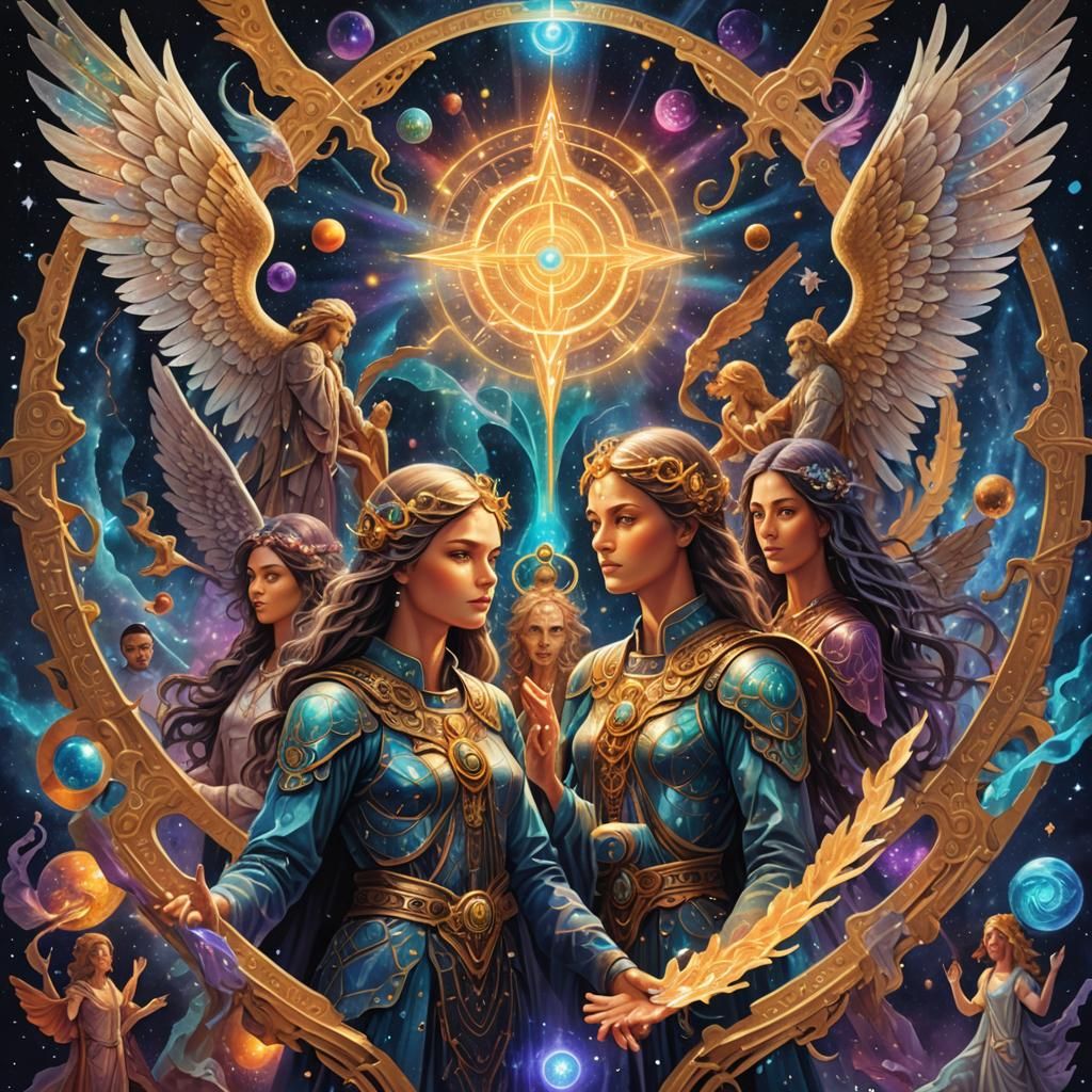 Angels and Magick Servitors: Cosmic Astral Illustration