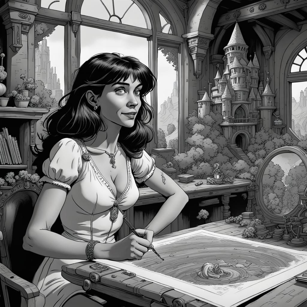 Cristina Cordula Line Art Portrait