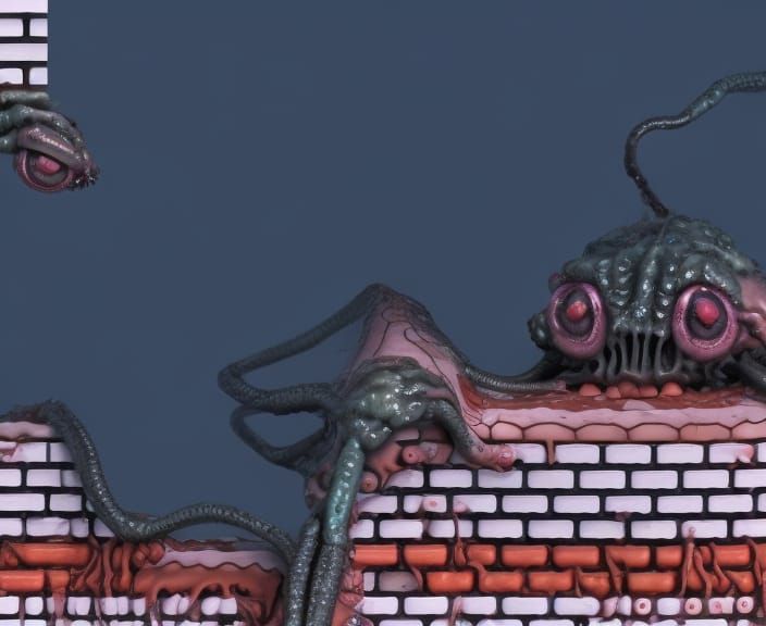 Horrific Mutant Creature in Cronenberg Style