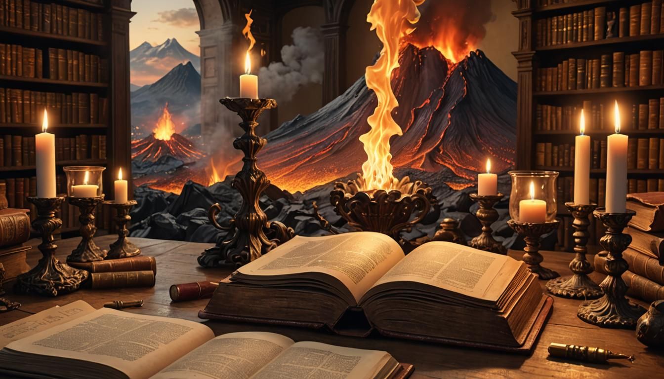 Glowing Volcano Revealed in Antique Book
